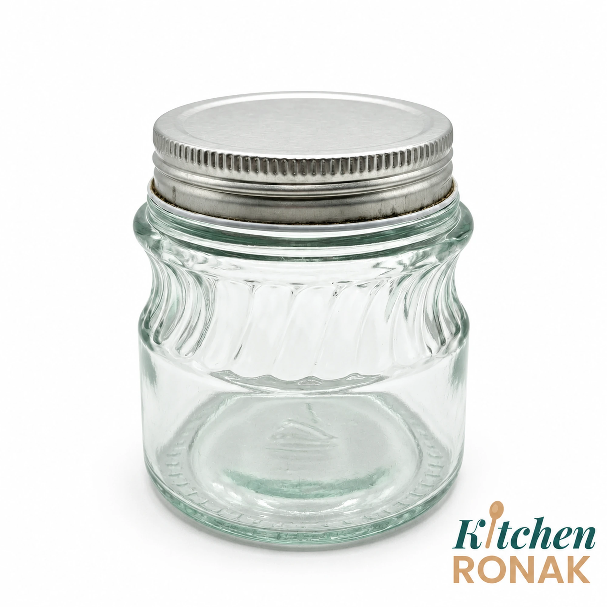 Small Glass Spice Jar with Metal Screw Lid